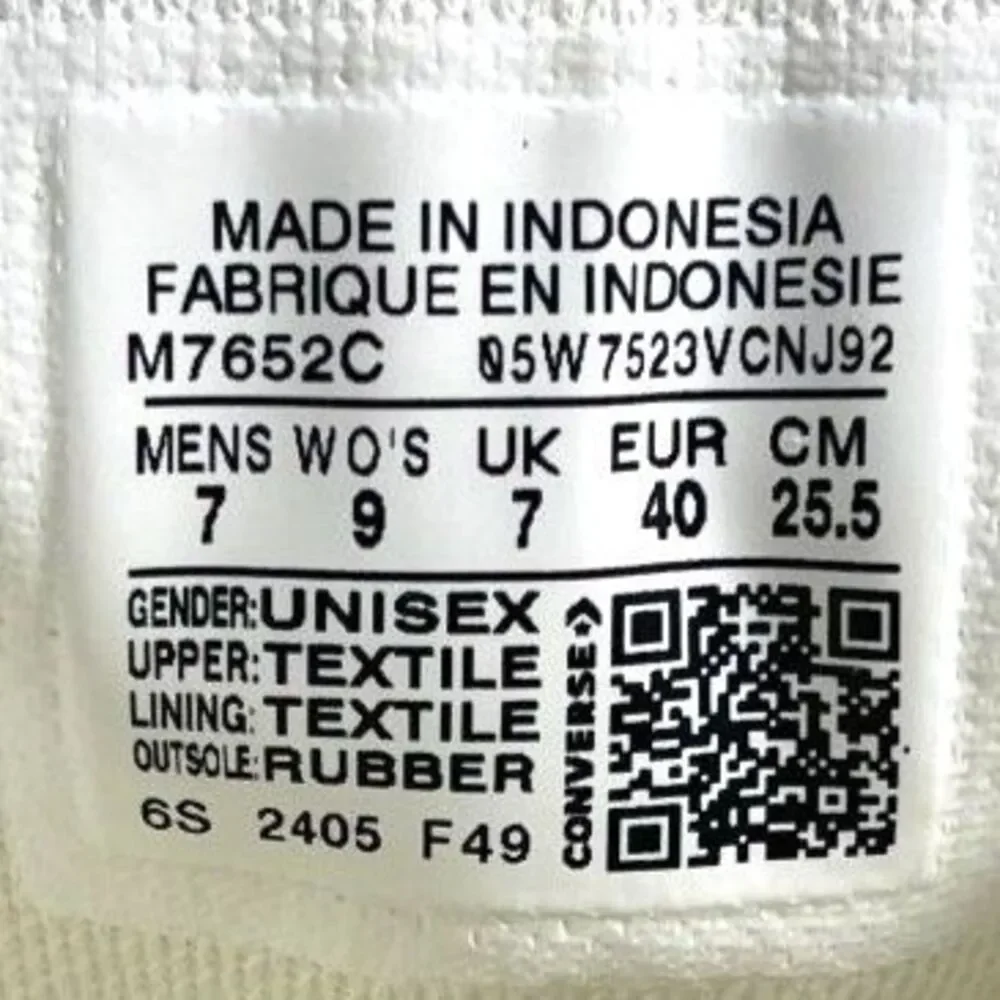 Converse Chuck Taylor All Star Unisex M-SZ7 W-SZ9 White Low Top Sneakers NEW - Picture 6 of 6